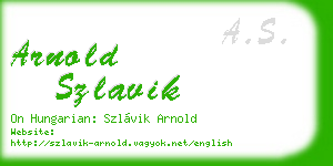 arnold szlavik business card