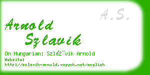 arnold szlavik business card